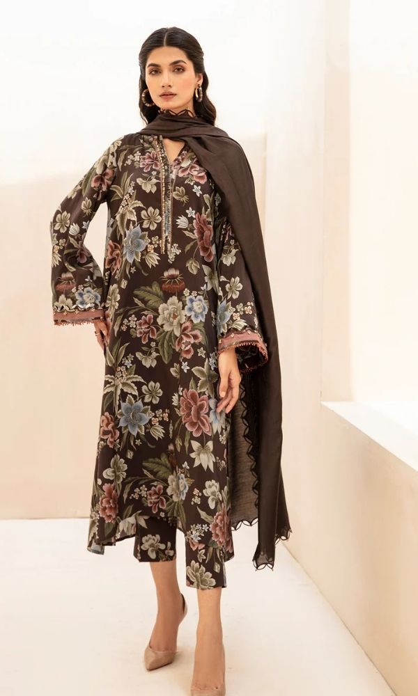 Khaddar 3pc unstitched digital printed suit