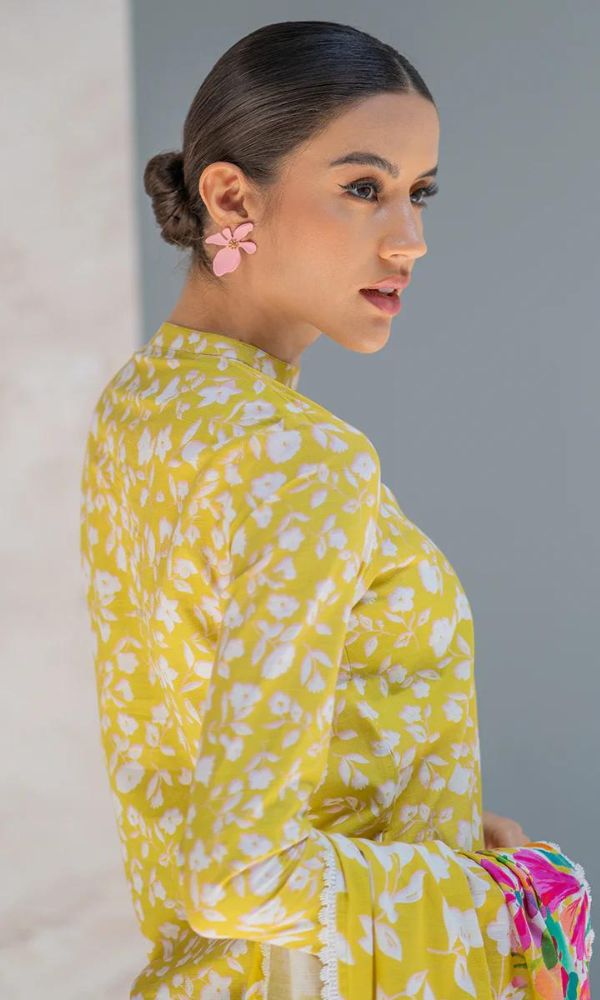 Lawn unstitched 3pc digital printed suit - 2024 summer