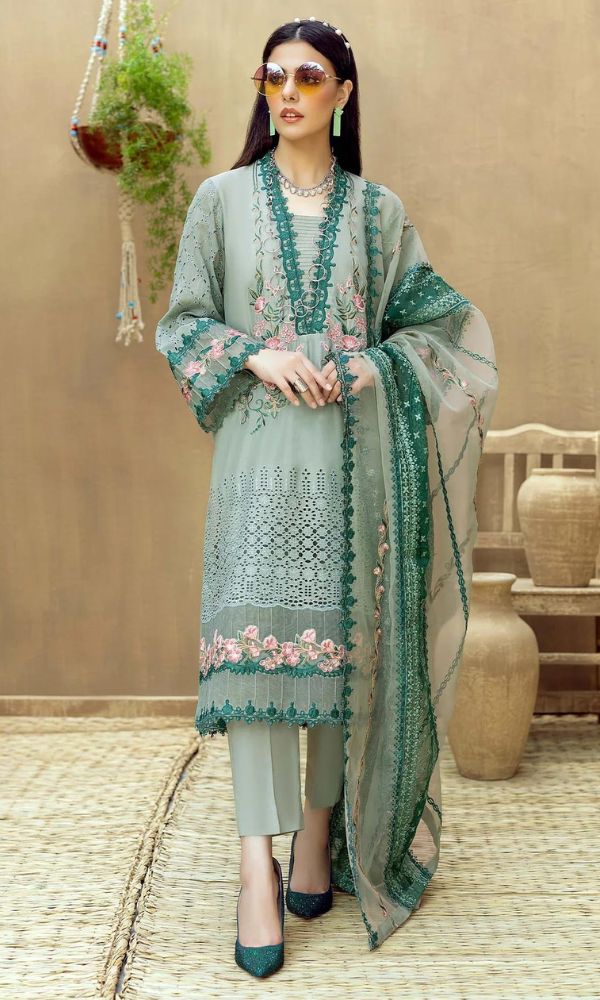 Lawn 3pc heavy embroidered suit