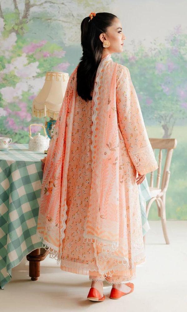 Lawn 3pc chiken kari floral digital printed suit