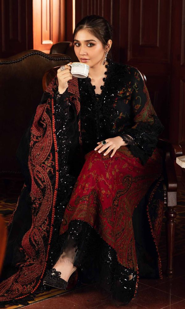 Lawn 3pc digital printed suit with patches and poly lawn digital printed shawl