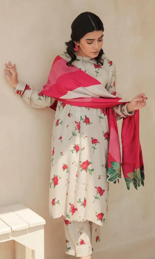 Baroque lawn pc unstitched digital print suit