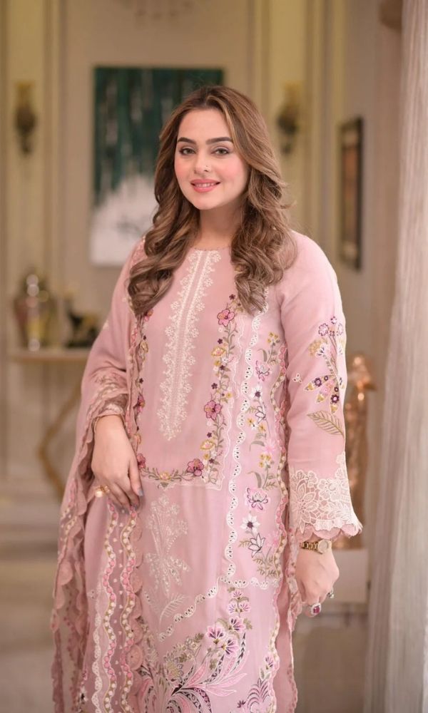 Lawn 3pc usntitched embroidered summer collection suit