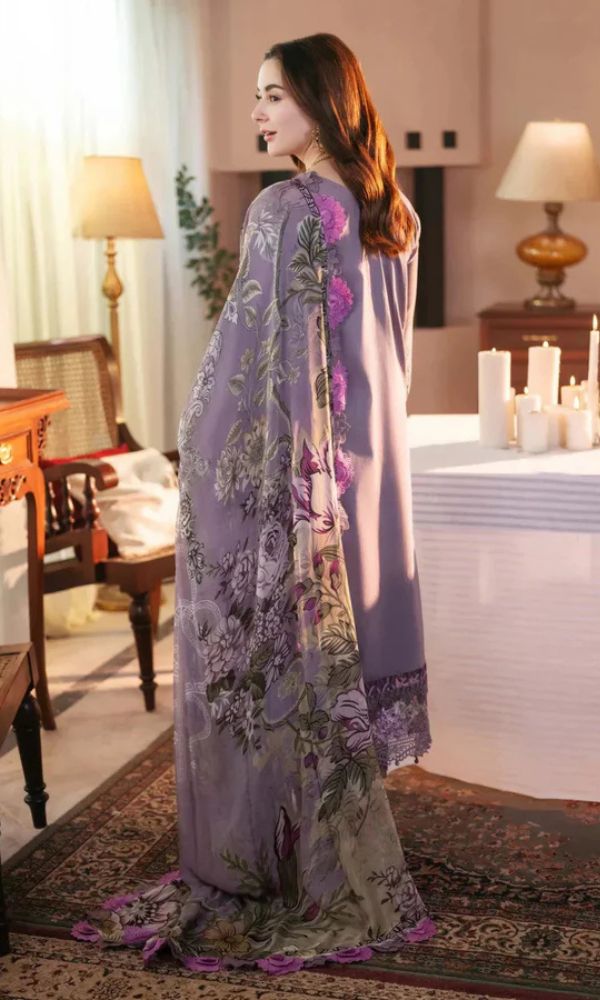 Lawn 3pc unstiched embroidered summer collection suit