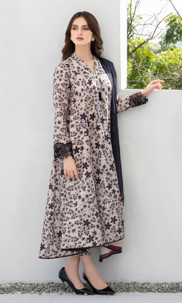 Baroque lawn unstitched 3pc digital printed suit