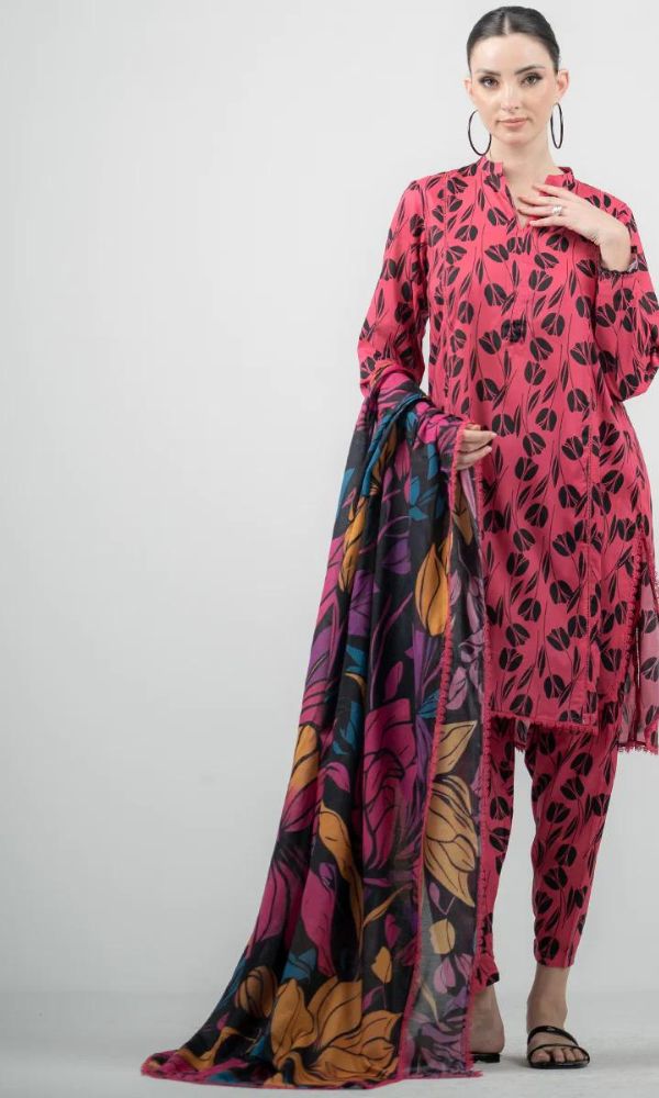Lawn 3pc unstitched digital printed suit - 2024 summer
