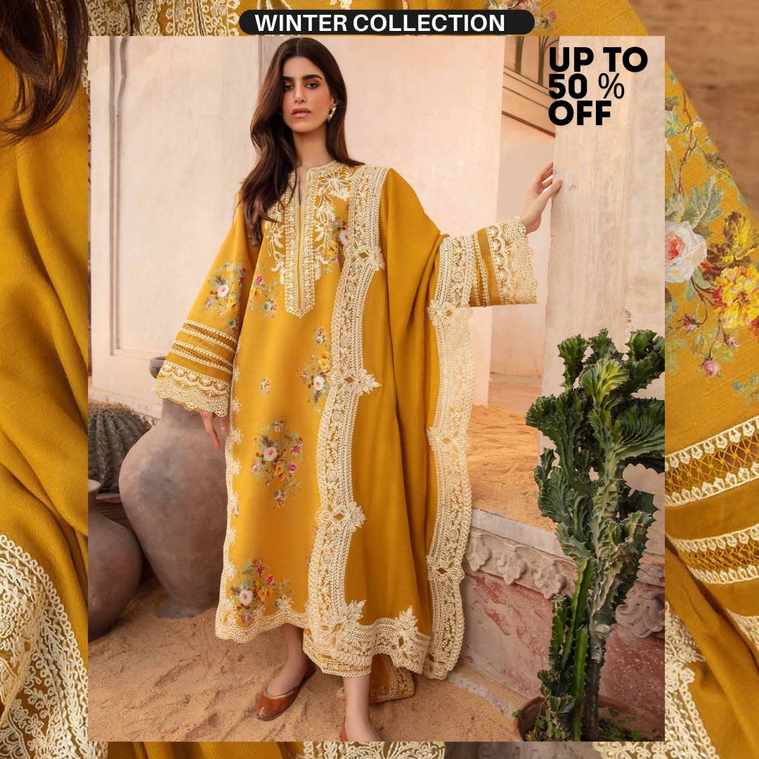 Dhanak 3pc unstitched heavy embroidered suit with patches