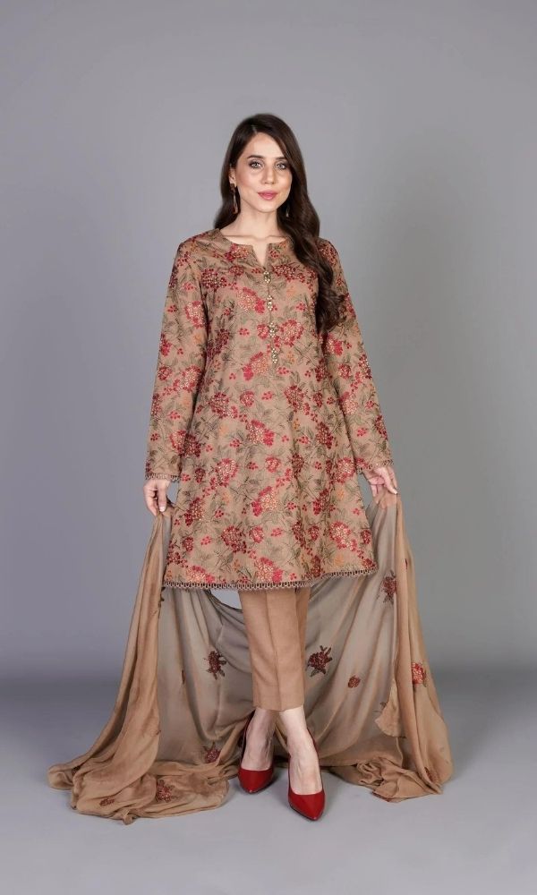 Breeze lawn 3pc unstitched heavy embroidered suit - Summer 2024