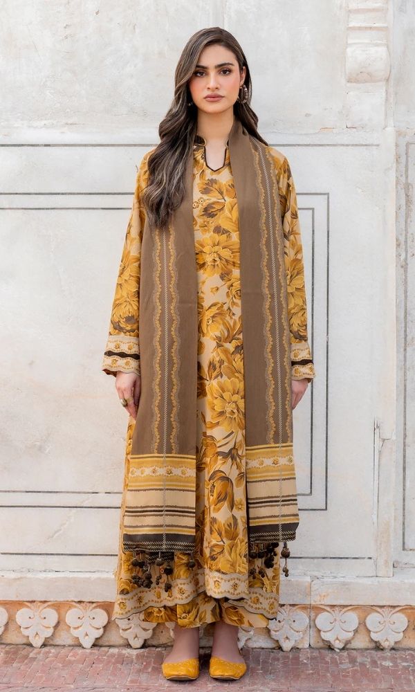 Khaddar 3pc unstitched digital printed suit