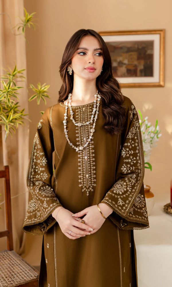 Dhanak 2pc unstitched heavy embroidered suit