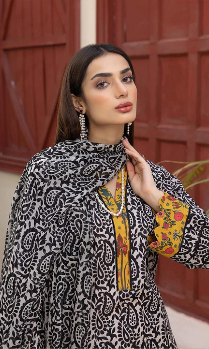 Charizma unstitched lawn digital printed suit