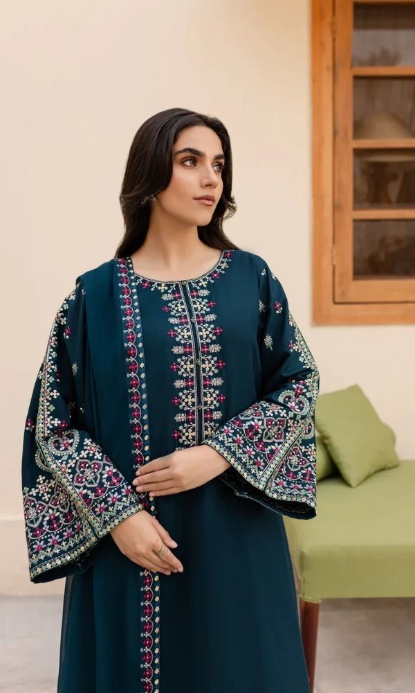 Lawn 3pc unstitched embroidered summer collection suit