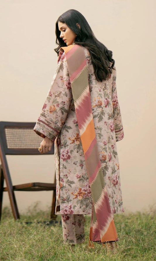 Baroque lawn unstitched 3pc digital printed suit