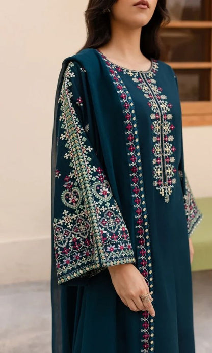 Lawn 3pc unstitched embroidered summer collection suit