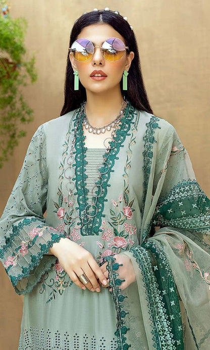 Lawn 3pc heavy embroidered suit