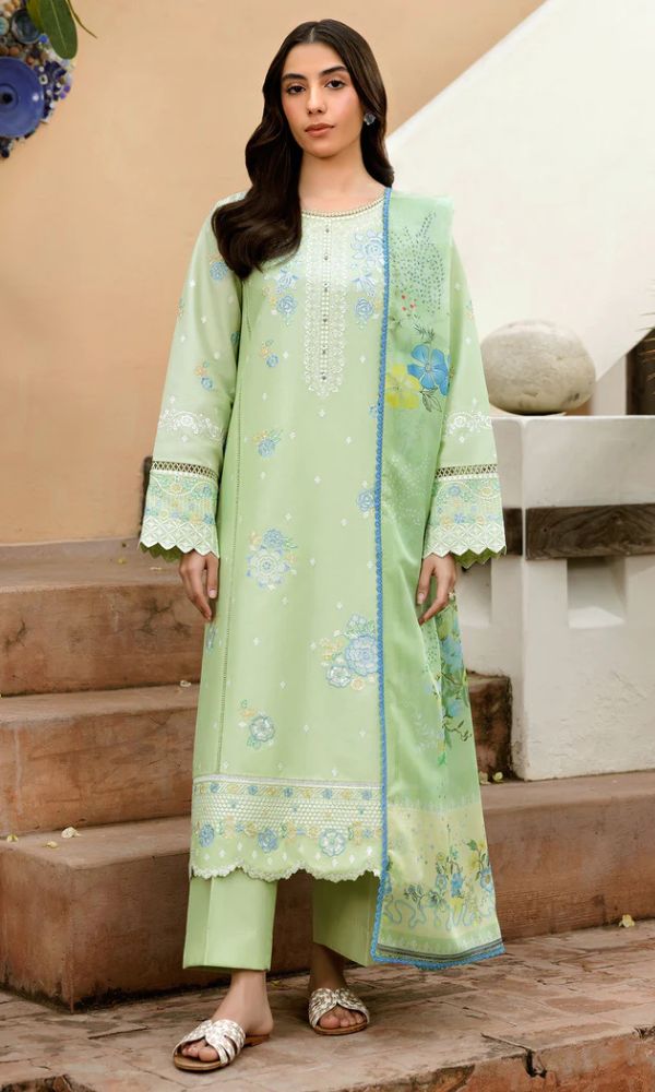Lawn 3pc unstitched heavy embroidered suit