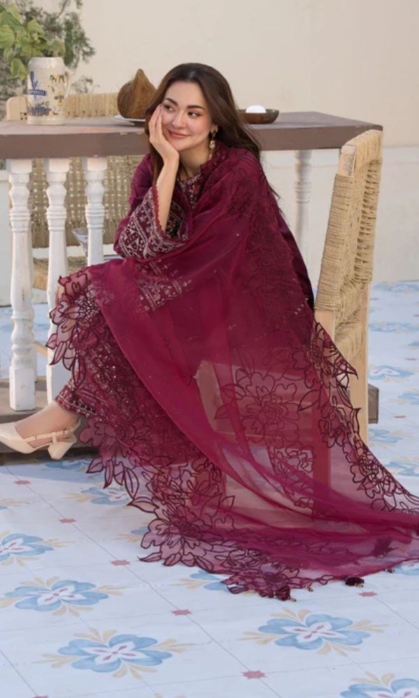 Lawn 3pc unstitched fully embroidered summer collection suit