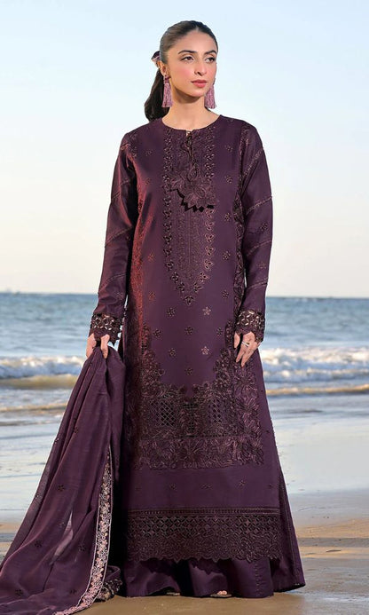 Dhanak 3pc unstitched heavy sequence embroidered suit