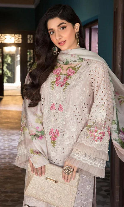 Lawn 3pc unstitched heavy boring embroidered suit