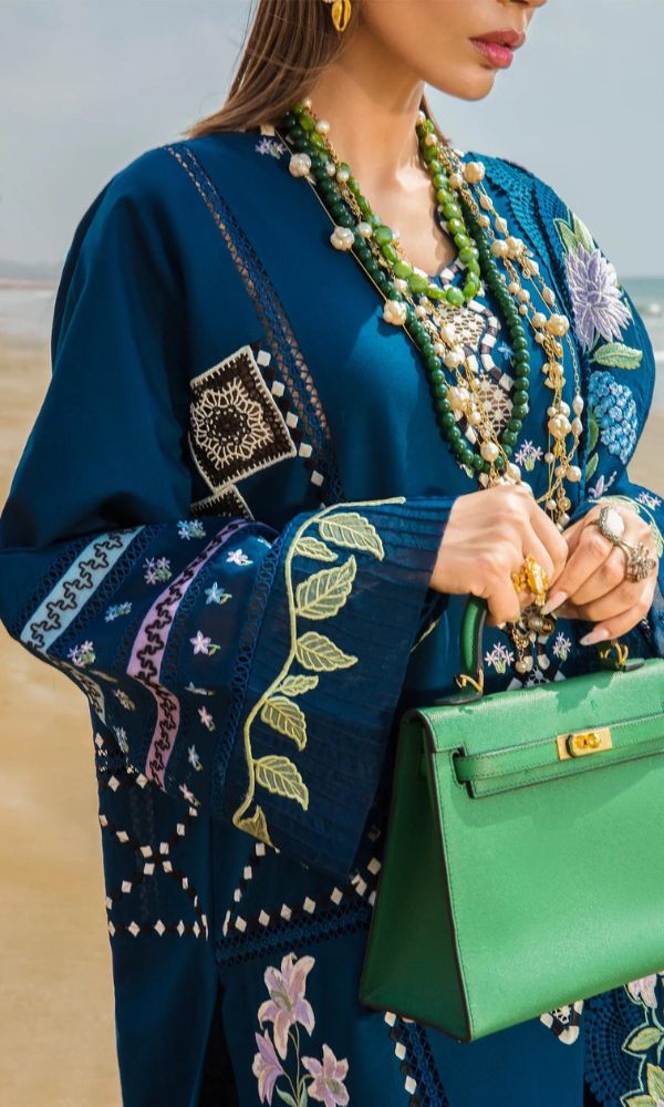 Lawn 3pc unstitched heavy embroidered suit - 2024 summer