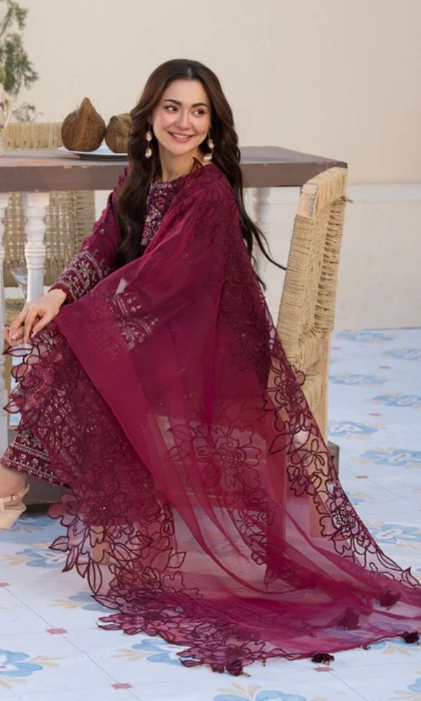 Lawn 3pc unstitched fully embroidered summer collection suit