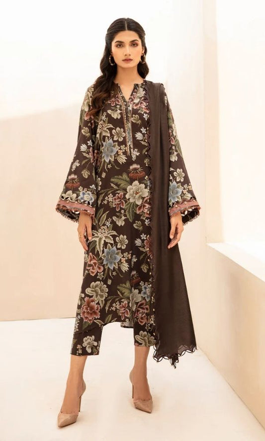 Khaddar 3pc unstitched digital printed suit