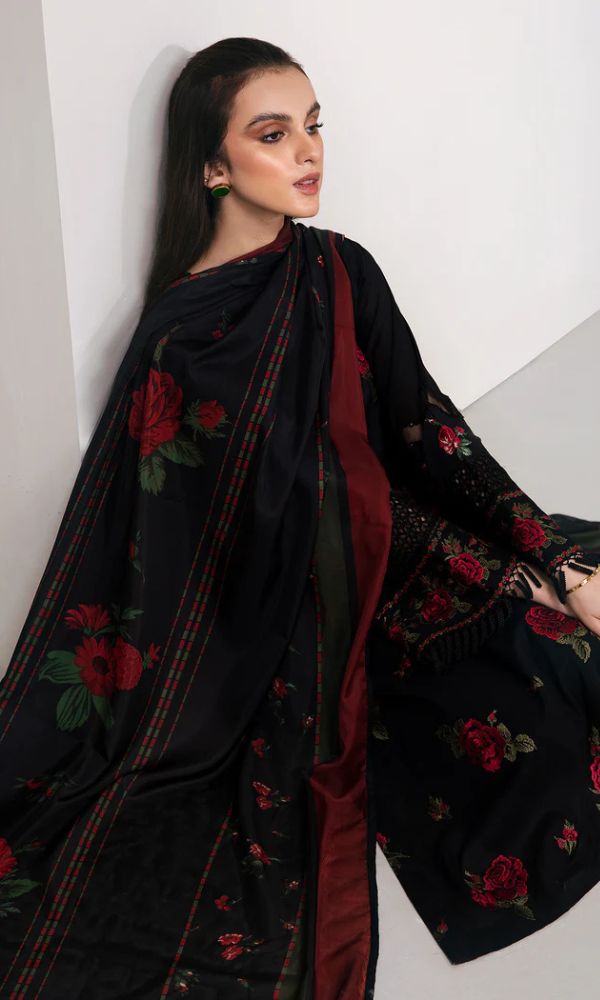 Dhanak3pc unstitched heavy embroidered suit