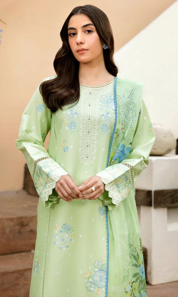 Lawn 3pc unstitched heavy embroidered suit