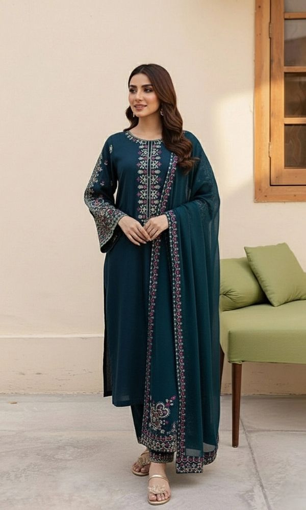 Lawn 3pc unstitched embroidered summer collection suit