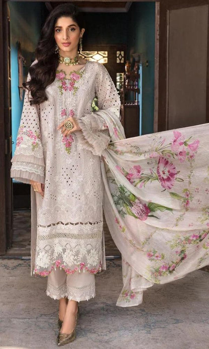 Lawn 3pc unstitched heavy boring embroidered suit