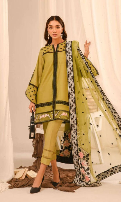 Lawn 3pc heavy embroidered suit