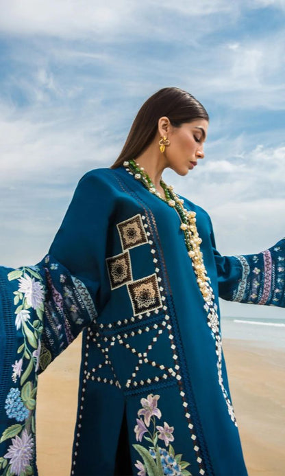 Lawn 3pc unstitched heavy embroidered suit - 2024 summer