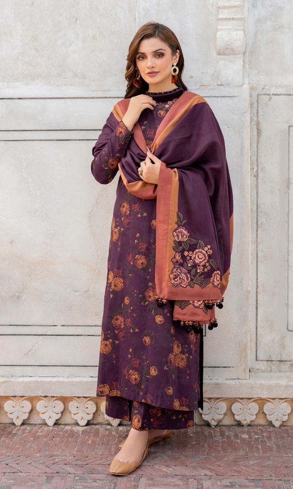 Khaddar 3pc unstitched digital printed suit