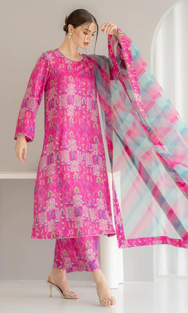 Lawn 3pc unstitched digital printed suit