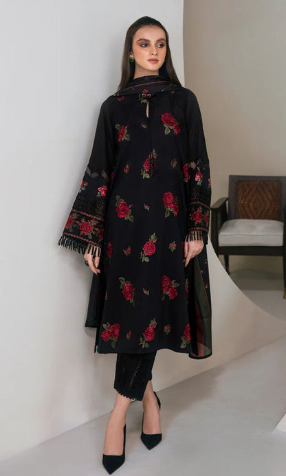 Dhanak3pc unstitched heavy embroidered suit