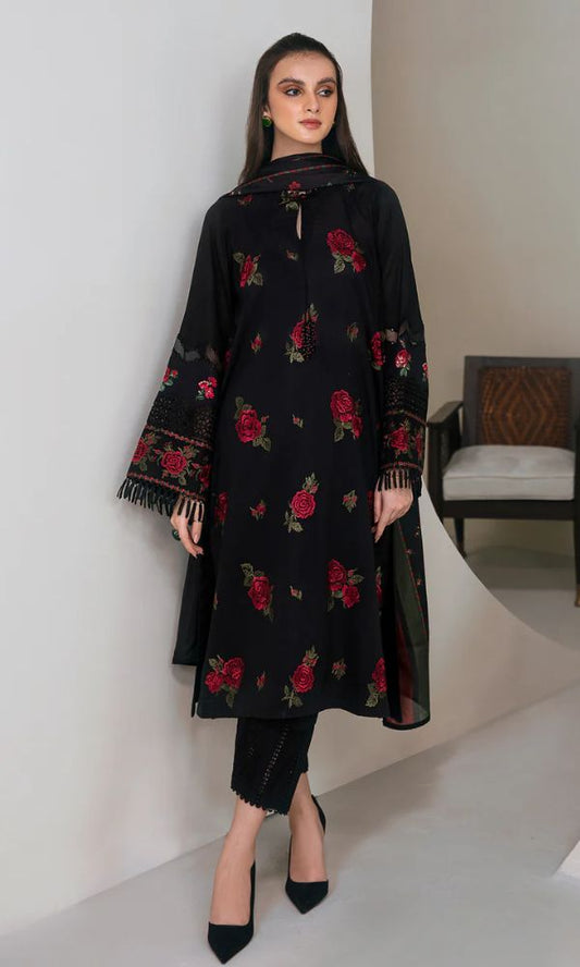 Dhanak3pc unstitched heavy embroidered suit