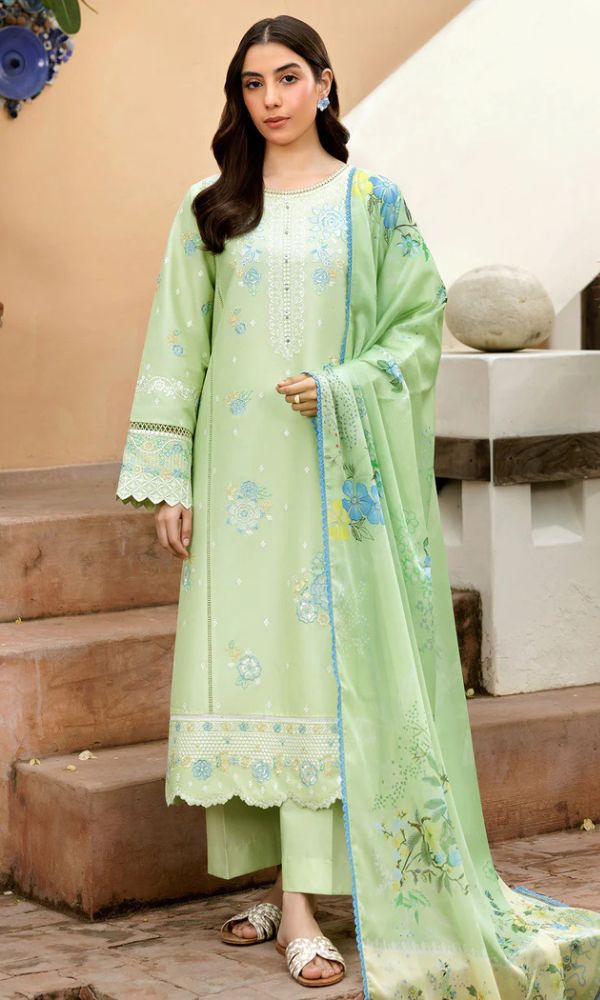 Lawn 3pc unstitched heavy embroidered suit