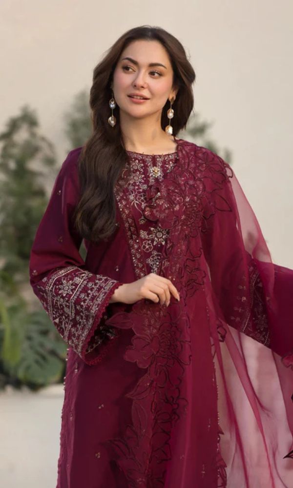 Lawn 3pc unstitched fully embroidered summer collection suit