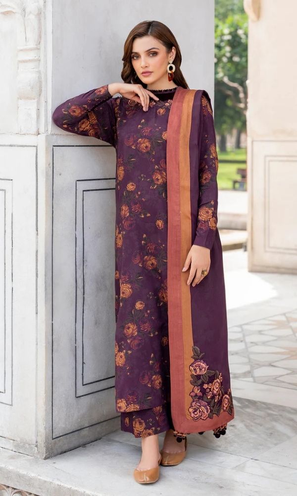 Khaddar 3pc unstitched digital printed suit