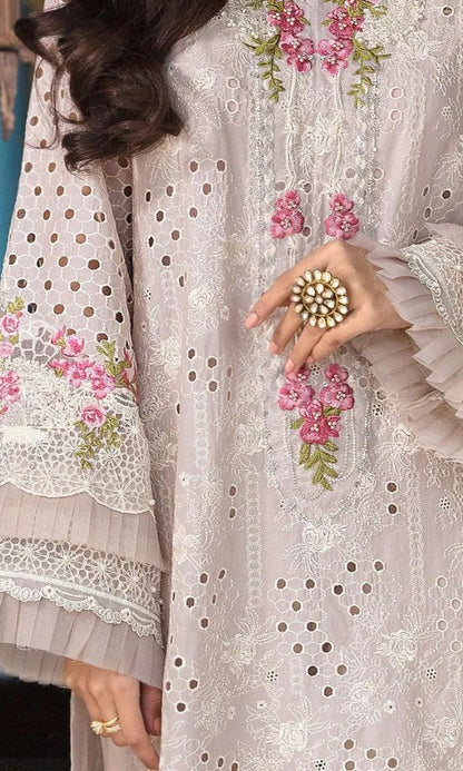 Lawn 3pc unstitched heavy boring embroidered suit