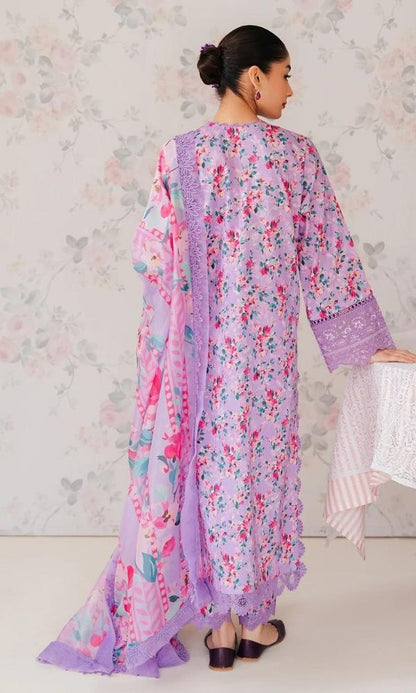 Lawn 3pc unstitched chiken kari floral digital printed suit