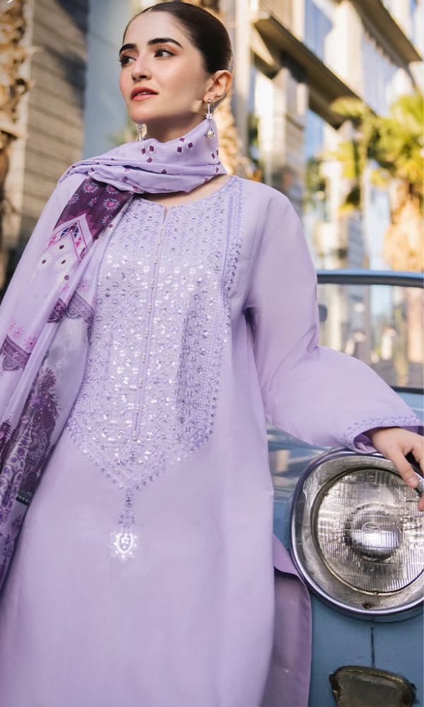 Lawn 3pc unstitched embroidered suit