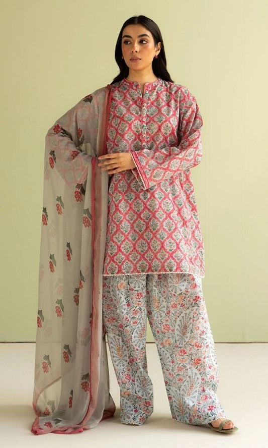 Lawn 3pc unstitched luxury digital printed suit