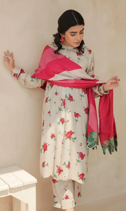 Baroque lawn pc unstitched digital print suit