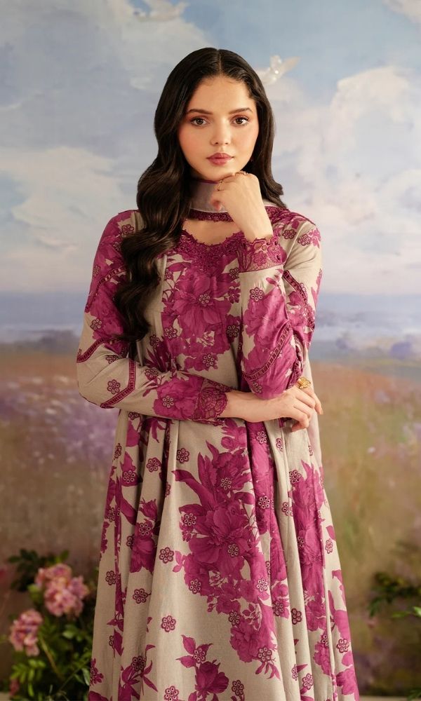 Khaddar 3pc unstitched digital printed collection with patches