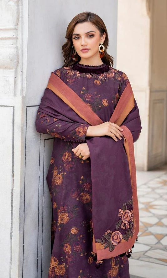 Khaddar 3pc unstitched digital printed suit