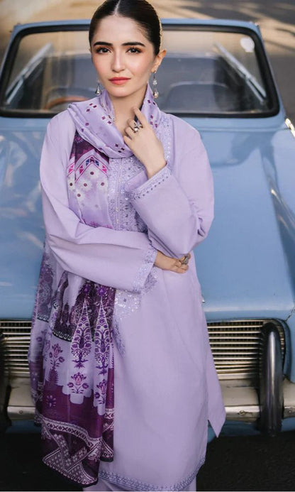 Lawn 3pc unstitched embroidered suit