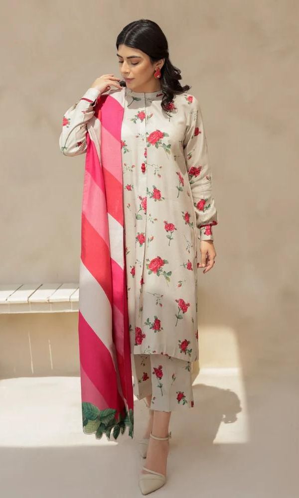 Baroque lawn pc unstitched digital print suit