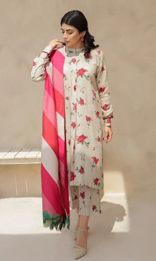 Baroque lawn pc unstitched digital print suit