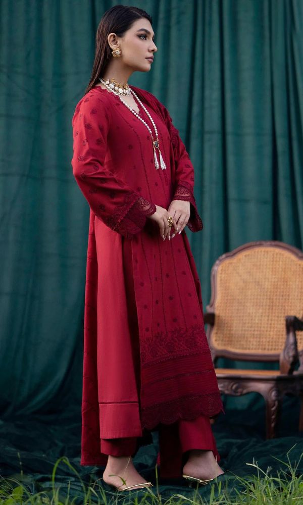 Lawn 3pc unstitched heavy embroidered suit